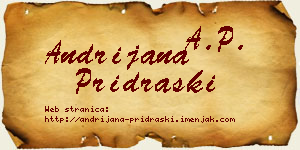 Andrijana Pridraški vizit kartica